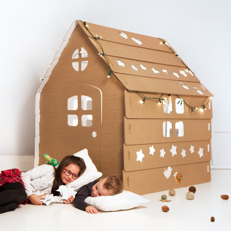 Stort legehus af bølgepap til børn STARS