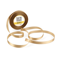 Smal guldfarvet satinbånd, 12 mm bredt