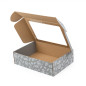 Grey A4 box with Christmas motifs and window, 305x215x85 mm Grey A4 box with Christmas motifs and window, 305x215x85 mm