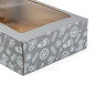 Grey A4 box with Christmas motifs and window, 305x215x85 mm Grey A4 box with Christmas motifs and window, 305x215x85 mm