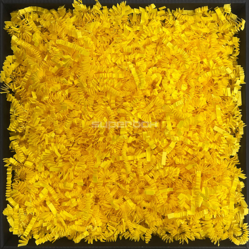 Stiv gul makuleret papir – 4 mm, 1 kg