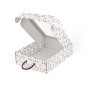 White suitcase style gift box with winter patterns and window, 240x350x90 mm