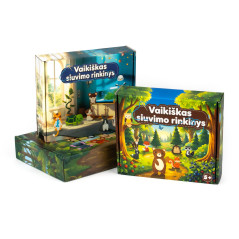 Sy-sæt emballage til børn med dyre-, skov- og jungleillustrationer