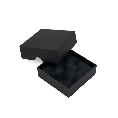 Sort fløjlsindsats til kassen 90x90x30 mm