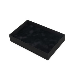 Sort fløjlsindsats til kassen 195x125x35 mm
