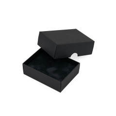 Sort fløjlsindsats til kassen 95x70x30 mm