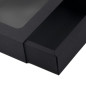 Sort skuffeæske med vindue | 195x148x48 mm | Superbox