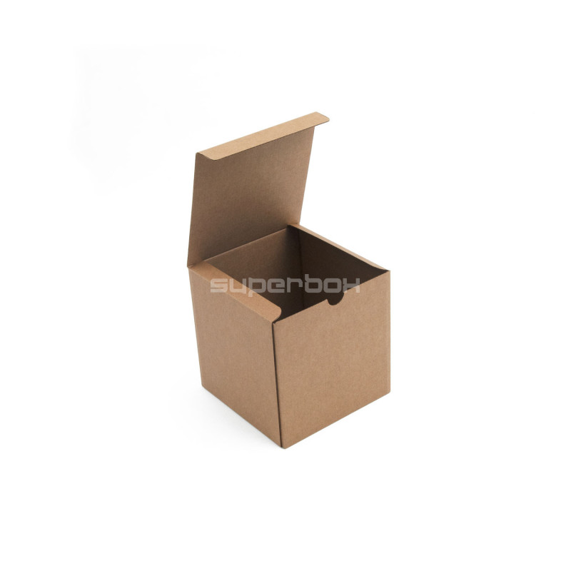 Brown Cube Box of Corrugated Cardboard Brown Cube Box of Corrugated Cardboard