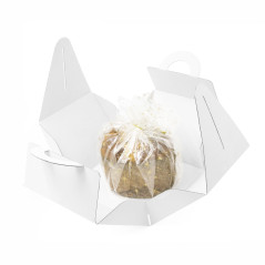 Hvid gaveæske med håndtag til PANETTONE-sødbrød