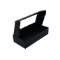 Black Quick Closing Long Box with Clear Window to Pack Food Sets