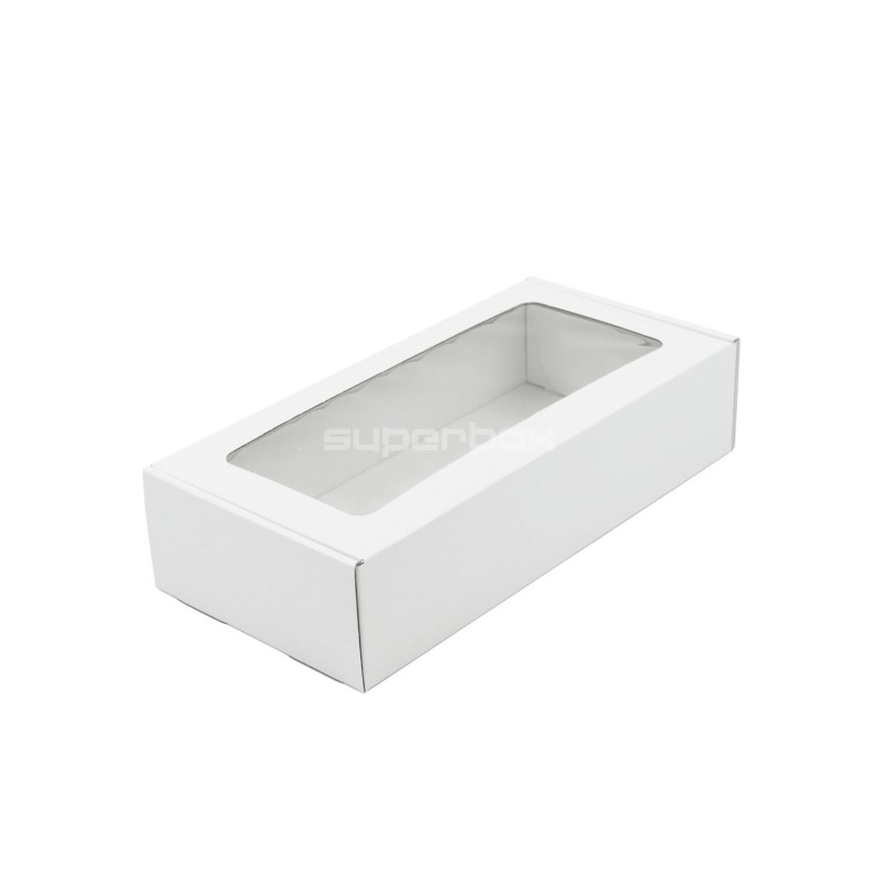 White Quick Closing Long Box with Clear Window for Presentations