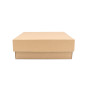 Sturdy brown square box 8 cm high with a lid