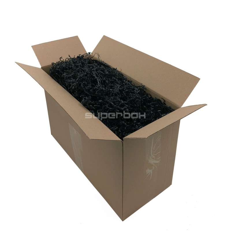 Stift sort strimlet papir - 2 mm, 1 kg