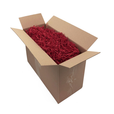 Stift rødt strimlet papir - 2 mm, 1 kg