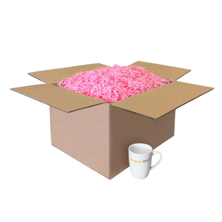 Lyserødt strimlet papir, 1 kg