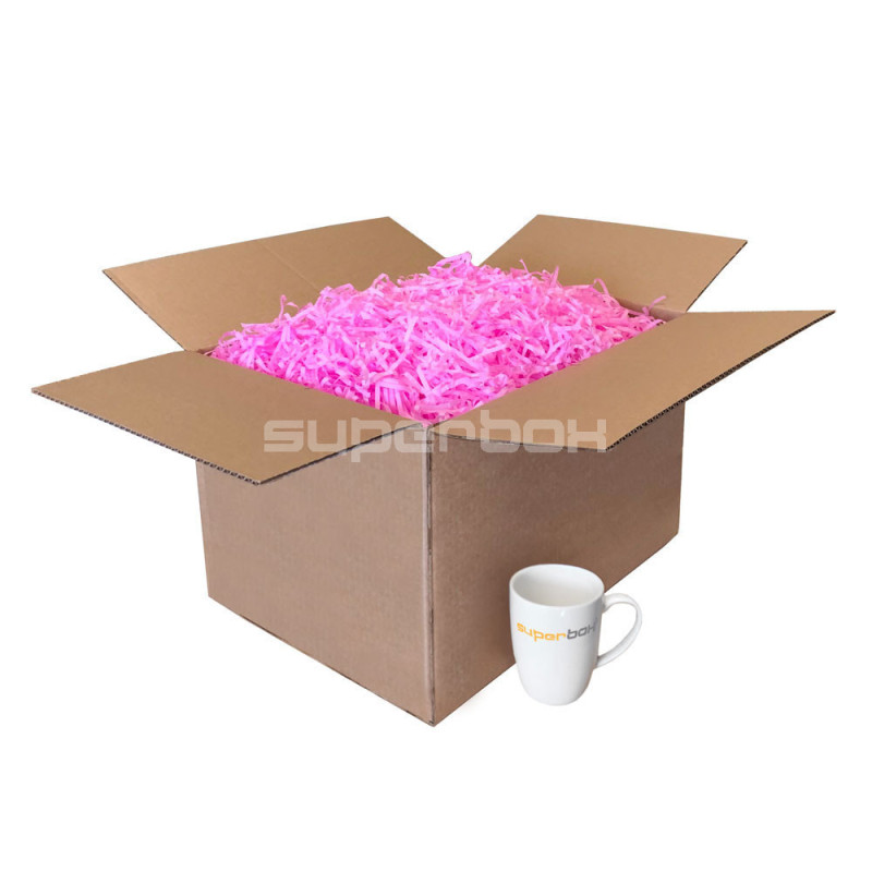 Rosa strimlet papir, 1 kg