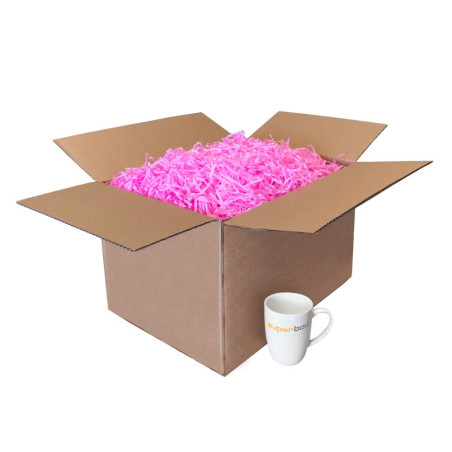 Rosa strimlet papir, 1 kg