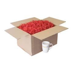 Rødt strimlet papir, 1 kg