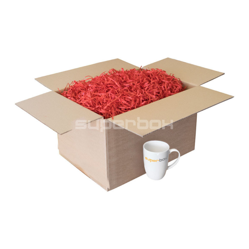 Rødt strimlet papir, 1 kg