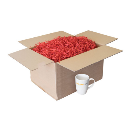 Rødt strimlet papir, 1 kg