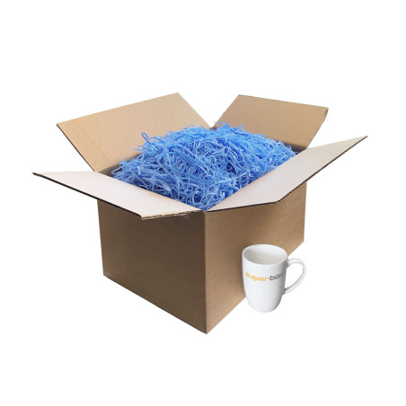 Kornblomstfarvet strimlet papir, 1 kg