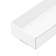 Hvid lang bakke til pakning af gaver, 26,5 cm lang