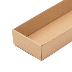 Brun lang bakke til pakning af gavesæt, 26,5 cm lang
