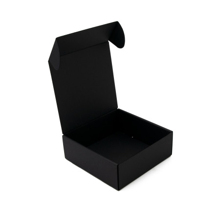 Firkantet sort hurtigfoldbar æske, 6 cm dyb
