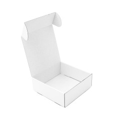 Firkantet hvid hurtigfoldbar æske, 6 cm dyb