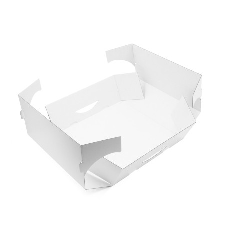 Hvid stor foldbar kageæske af pap
