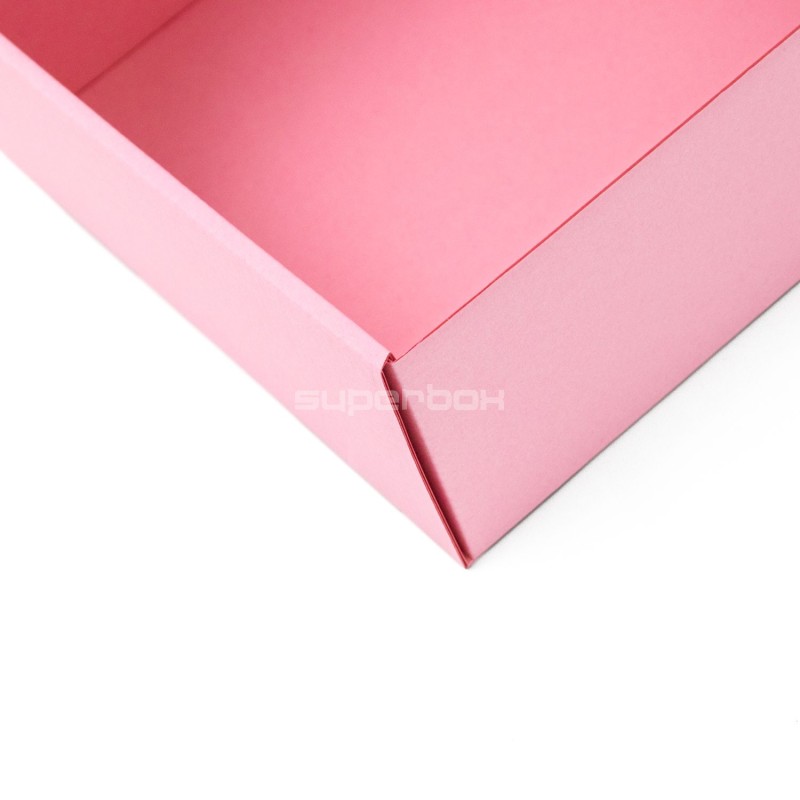 Pink æske med PVC-vindue til emballering af saucekrukker