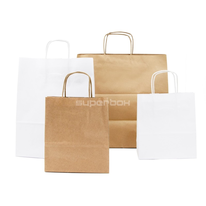 Paper bag brown with twisted paper handles, medium