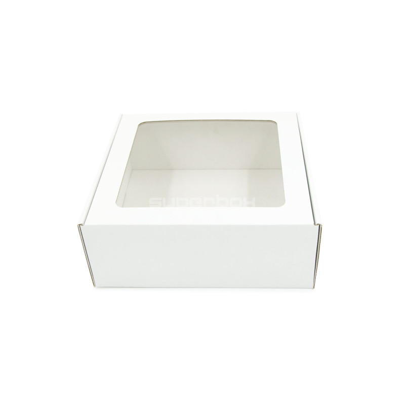 White Large Square Gift Box with Clear Window