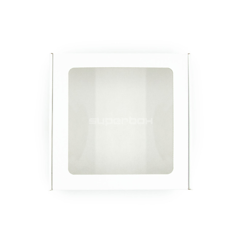 White Large Square Gift Box with Clear Window