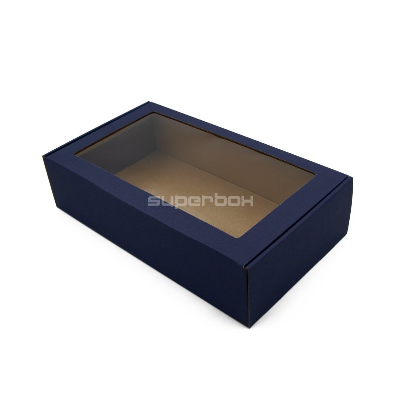 Navy Blue Gift Box with Clear Window