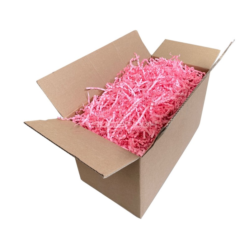 Stift lyserødt strimlet papir - 4 mm, 1 kg