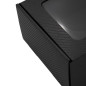 Sort æske med PVC-vindue og sorte linjer | 220x150x85 mm | Superbox