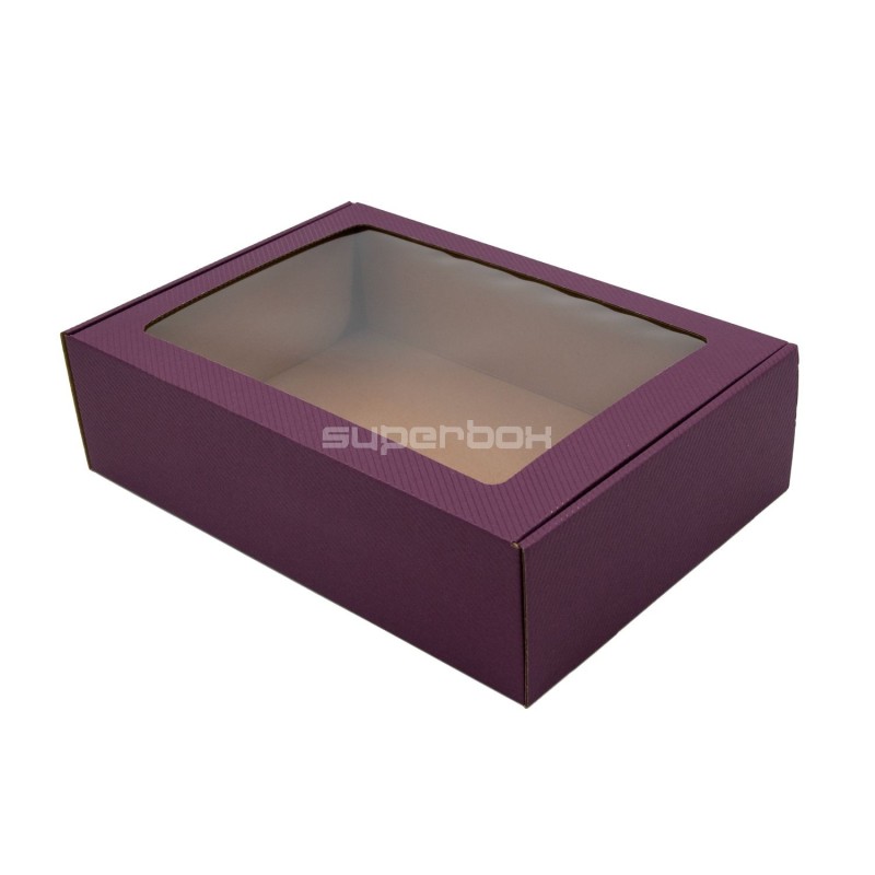 Purple A4 Format Box with Window and LINES Print