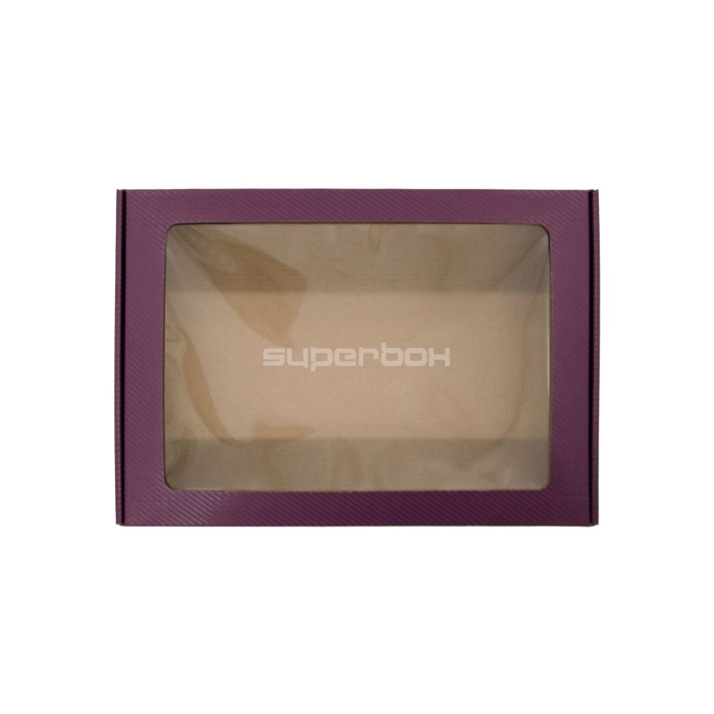 Purple A4 Format Box with Window and LINES Print