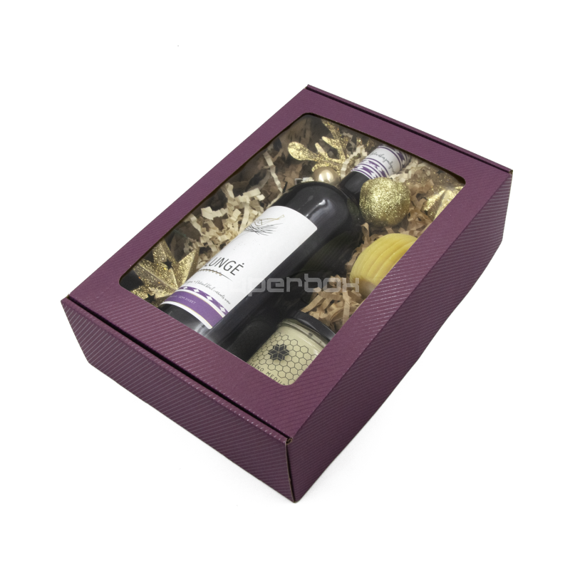Purple A4 Format Box with Window and LINES Print