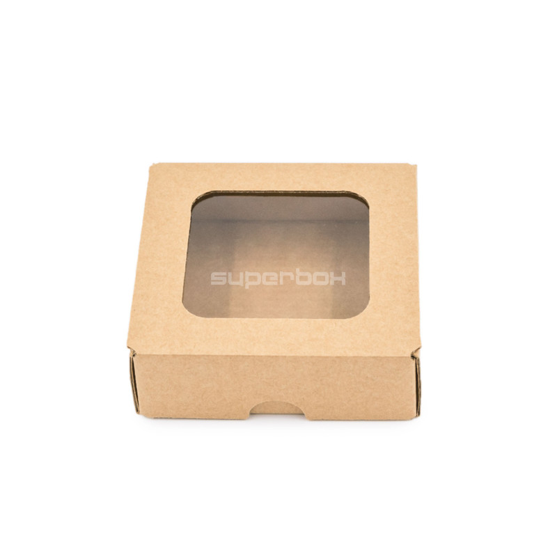 Brown Mini Box from Corrugated Board with Window