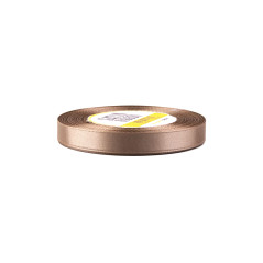 Latte satin ribbon – glossy, 12 mm wide, 32 m roll