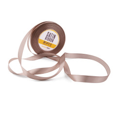 Smal lattefarvet satinbånd, 12 mm bredt