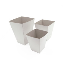 Hvid popcornæske, mellem størrelse | 140x140x170 mm | Superbox