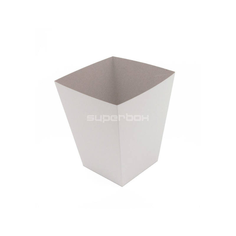 Hvid popcornæske, mellem størrelse | 140x140x170 mm | Superbox