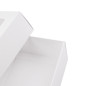 Hvid stor kvadratisk æske med PVC-vindue | 300x300x150 mm | Superbox