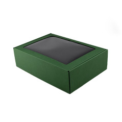 Grøn A4-æske med vindue | 305x215x85 mm | Superbox