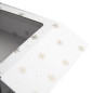Hvid kvadratisk gaveæske med snefnug | 220x220x90 mm | Superbox