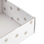 Hvid kvadratisk gaveæske med snefnug | 220x220x90 mm | Superbox