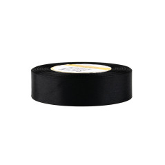 Black satin ribbon – glossy, 25 mm wide, 32 m roll